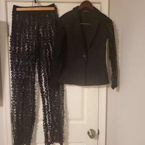 Black lace pant suit